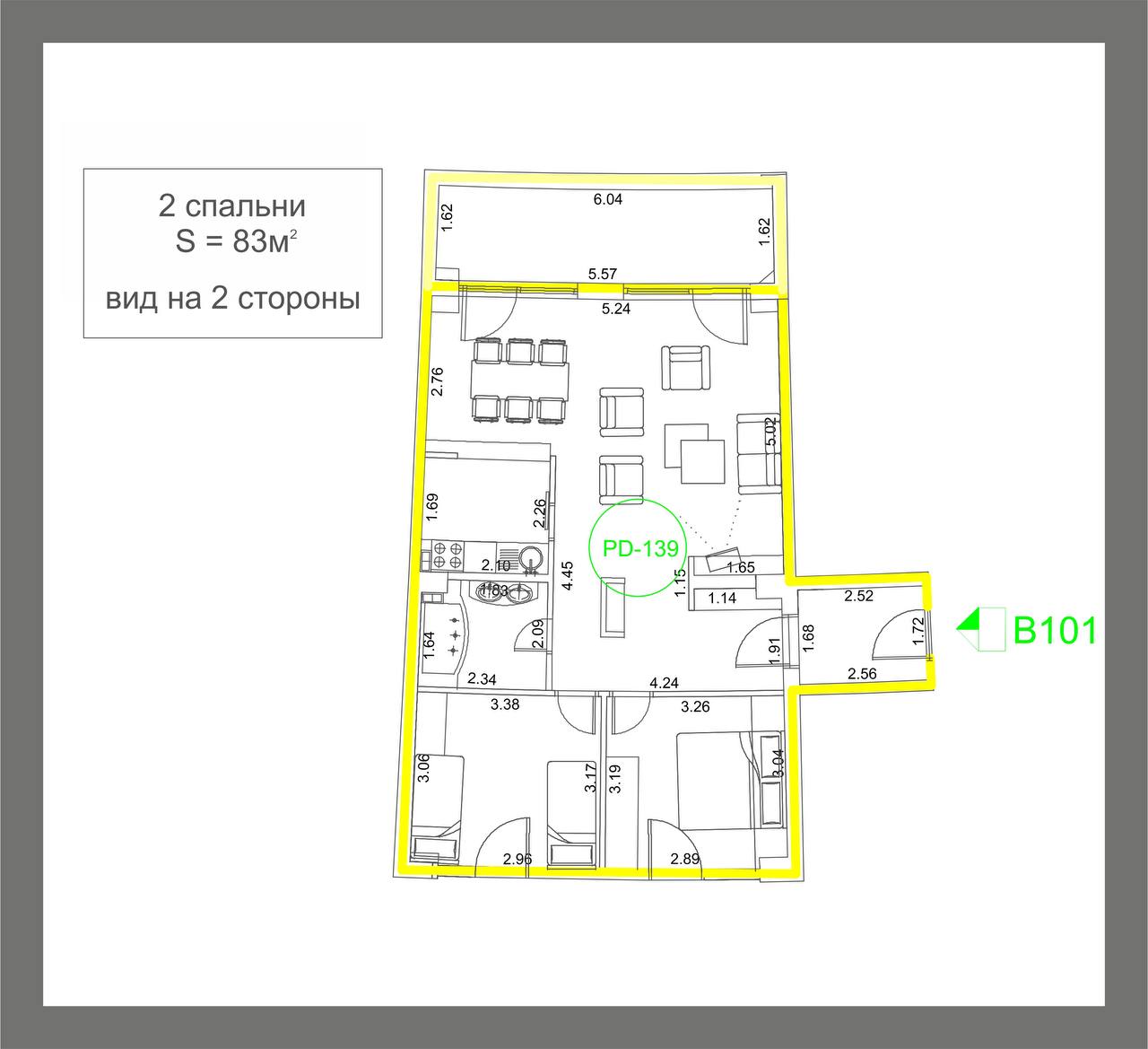 Квартира с 2 спальнями в Будве, 83 м² thumbnail 30