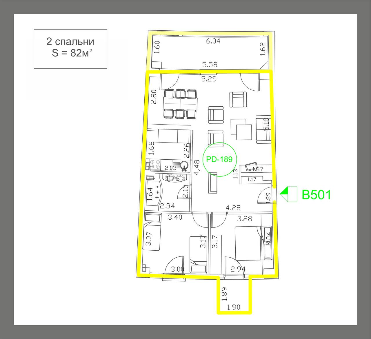 Квартира с 2 спальнями в Будве, 82 м² thumbnail 9