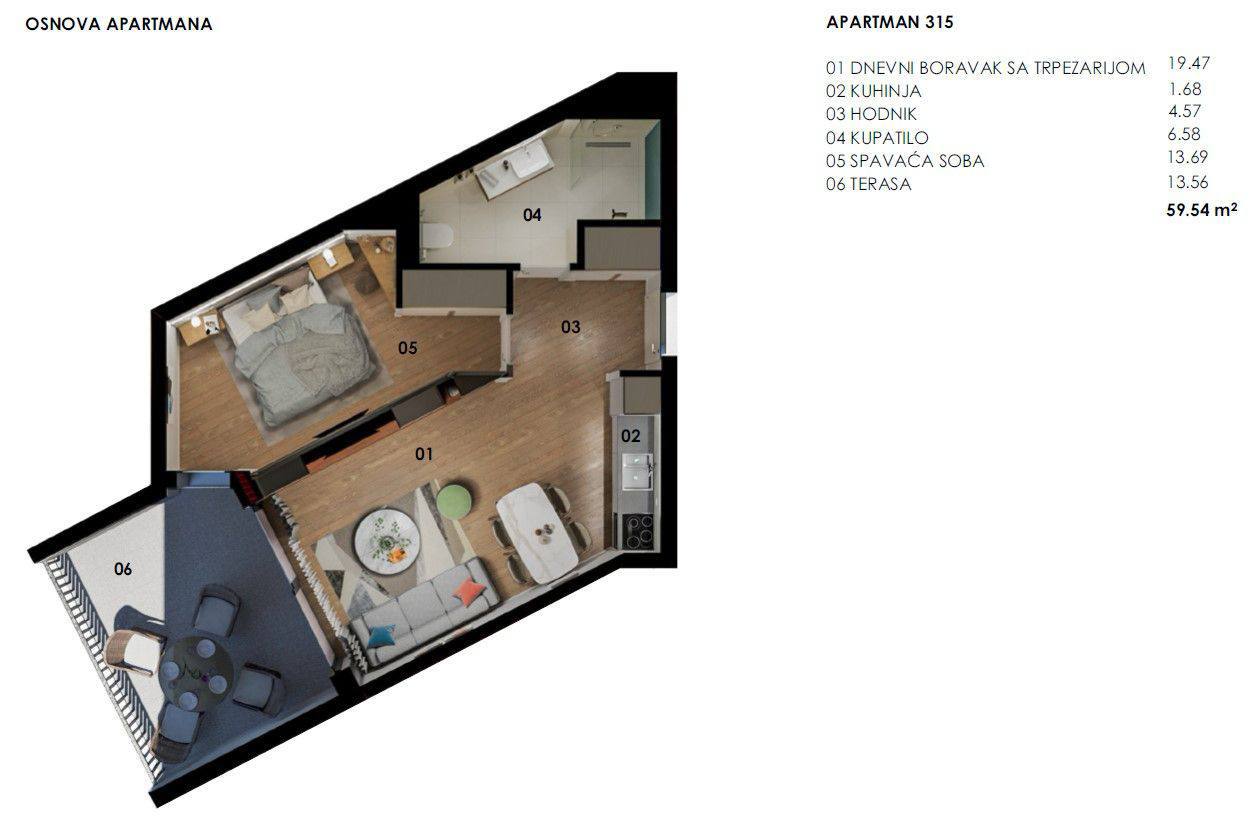 Квартира с 1 спальней в Бечичи, 59 м² thumbnail 8
