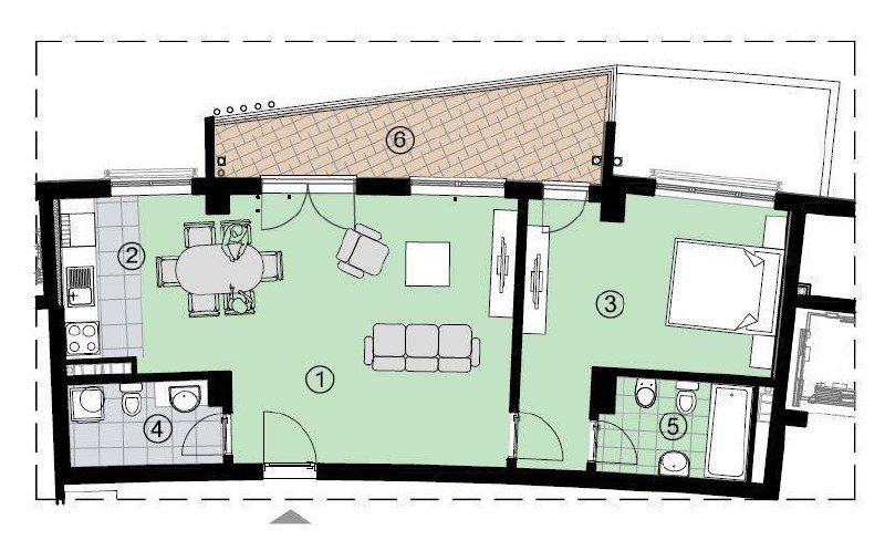 Квартира с 1 спальней в Бечичи, 72 м² thumbnail 10