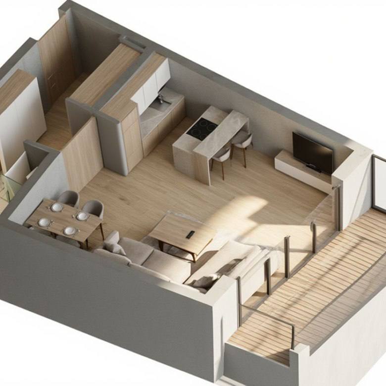 Студия в Бечичи, 42 м² thumbnail 7