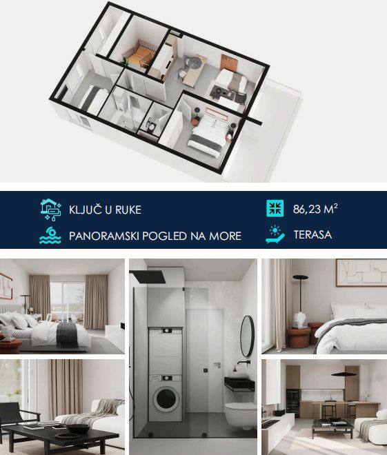 Квартира с 2 спальнями в Porto Montenegro, 86.23 м² thumbnail 7