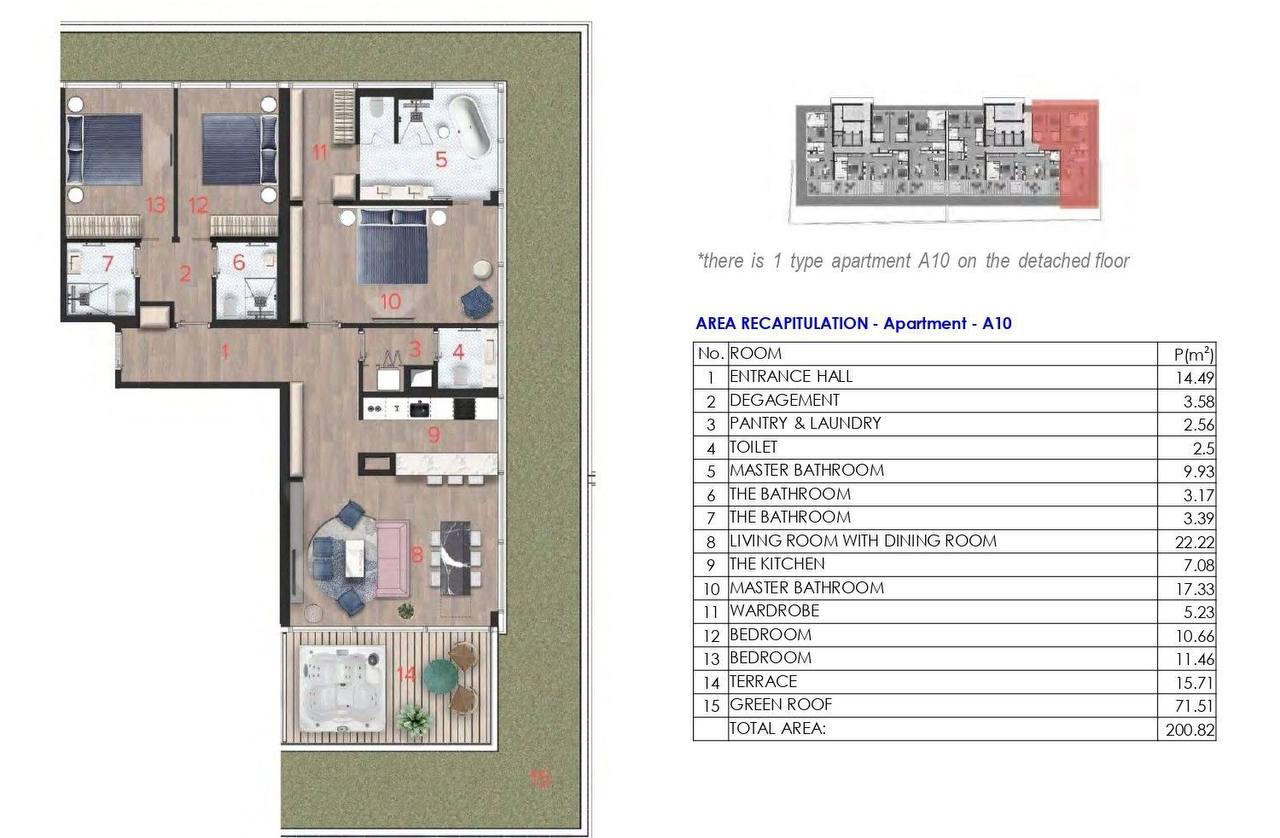 Пентхаус с 3 спальнями в Будве, 225 м² thumbnail 9