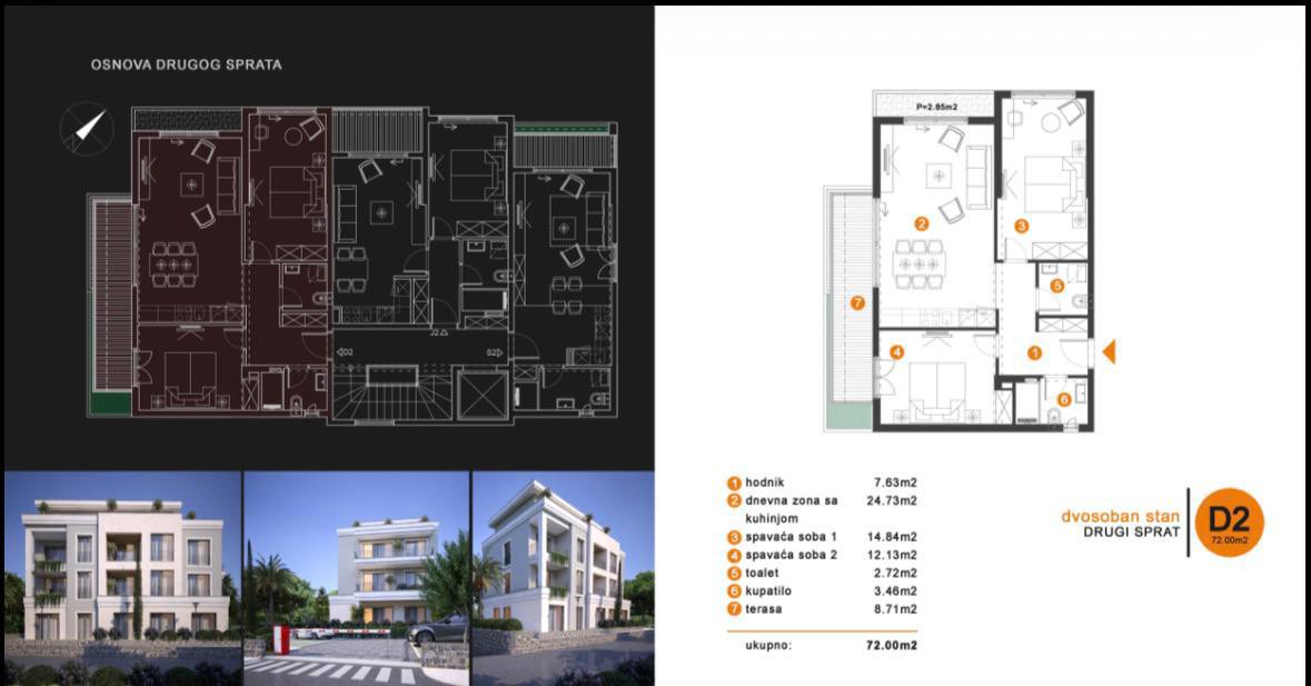 Квартира с 2 спальнями в Тивате, 72 м² thumbnail 37