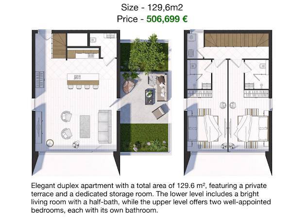 Дуплекс с 2 спальнями в Крашичах, 129.6 м²