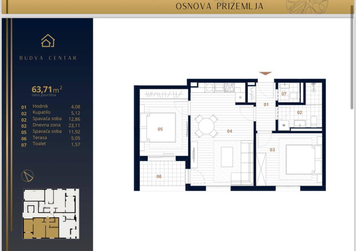 Квартира с 1 спальней в Будве, 53 м² 5