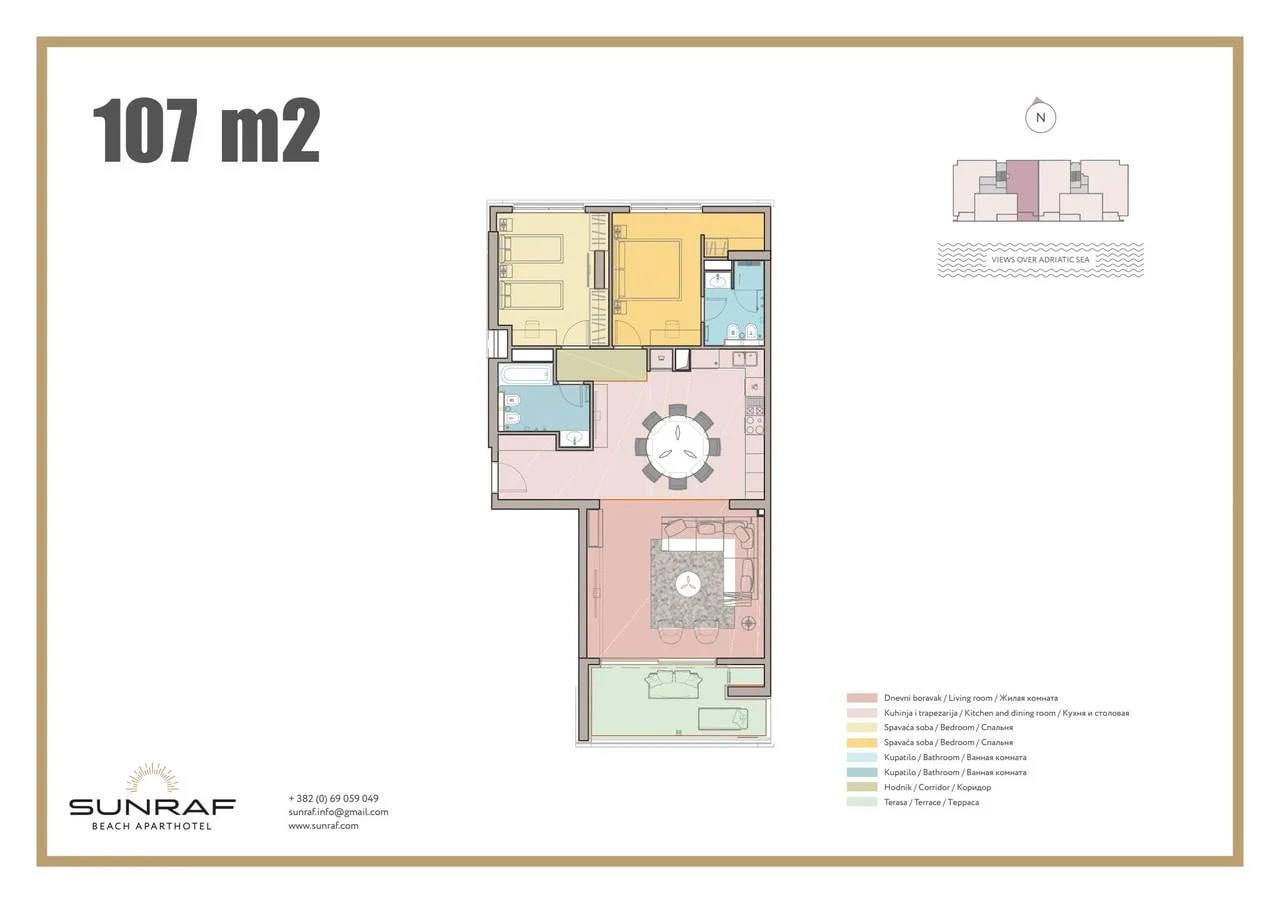Квартира с 2 спальнями в Рафаиловичах, 107 м² 9