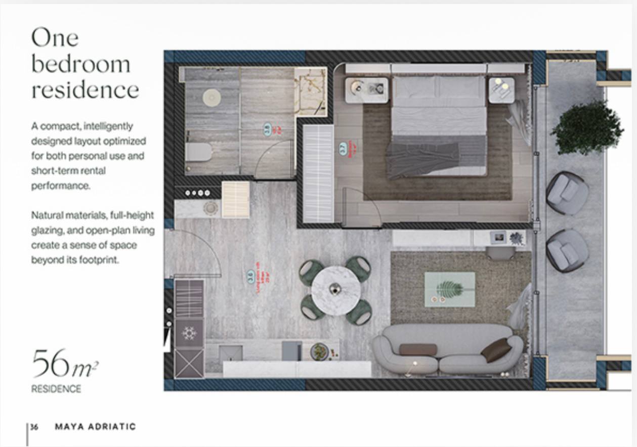 Квартира с 1 спальней в Кумборе, 50 м² 5
