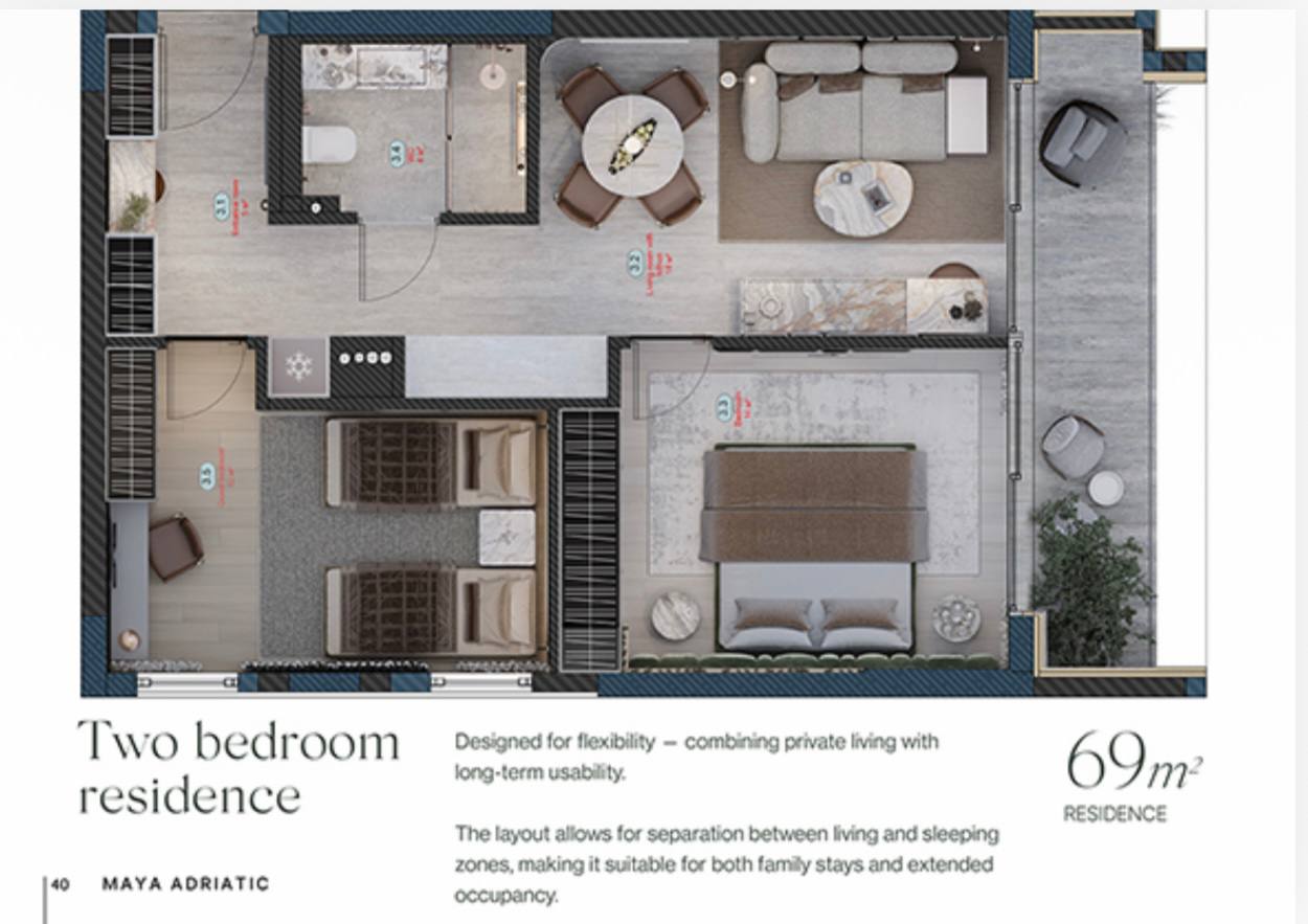 Квартира с 1 спальней в Кумборе, 50 м² 6
