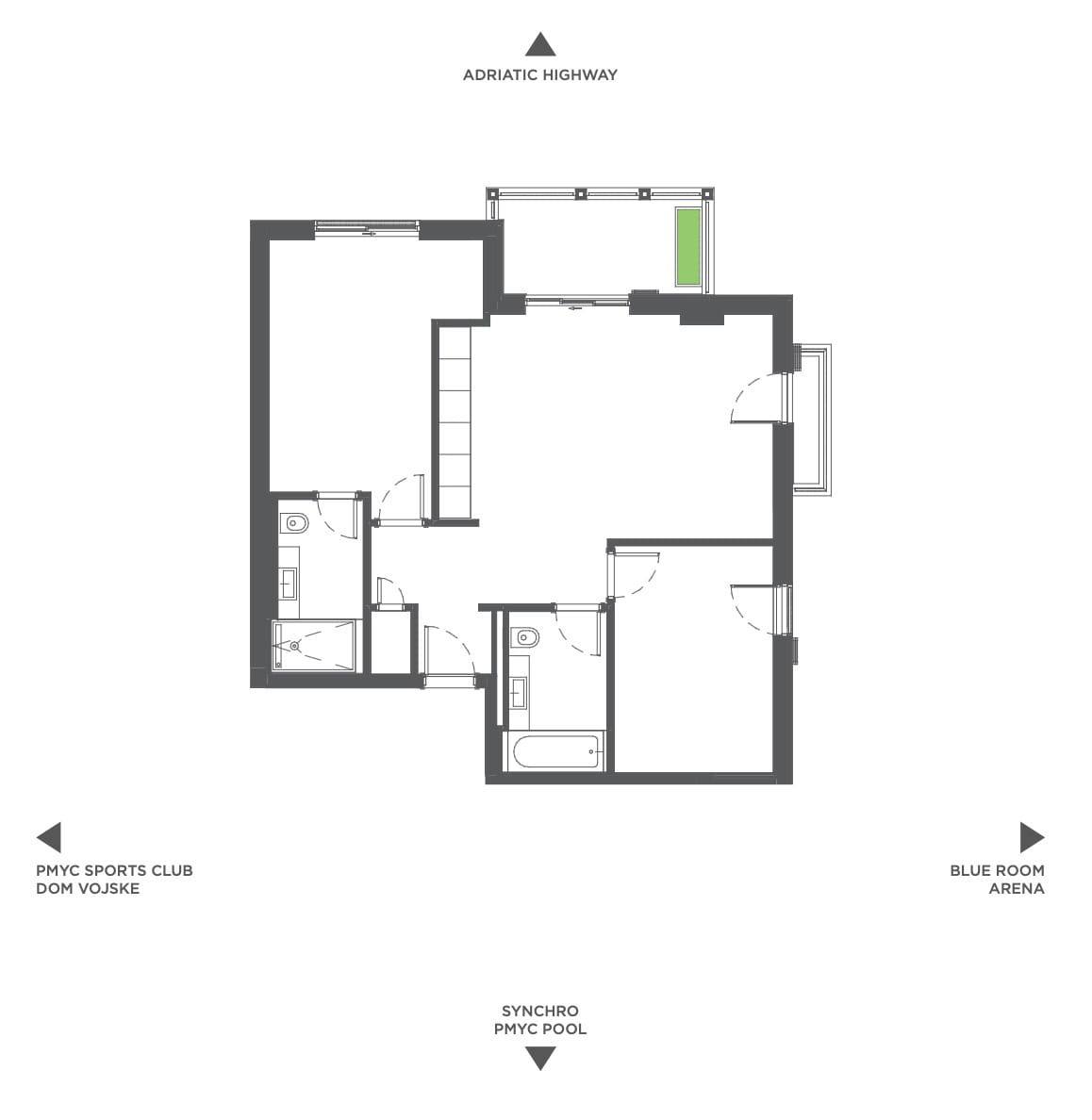 Квартира с 2 спальнями в Porto Montenegro, 89.52 м² 10