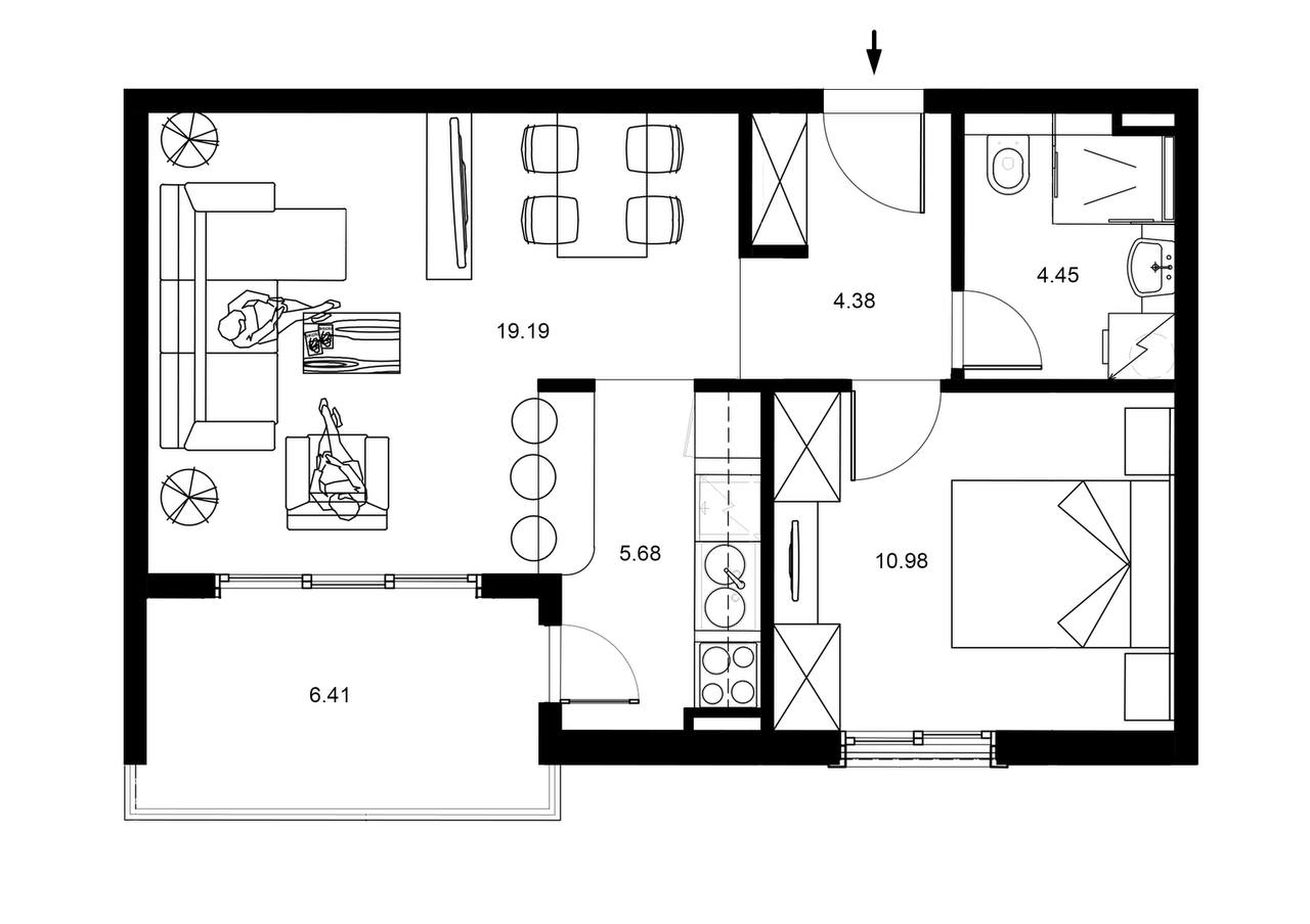 Квартира с 1 спальней в Бечичи, 51 м² thumbnail 8