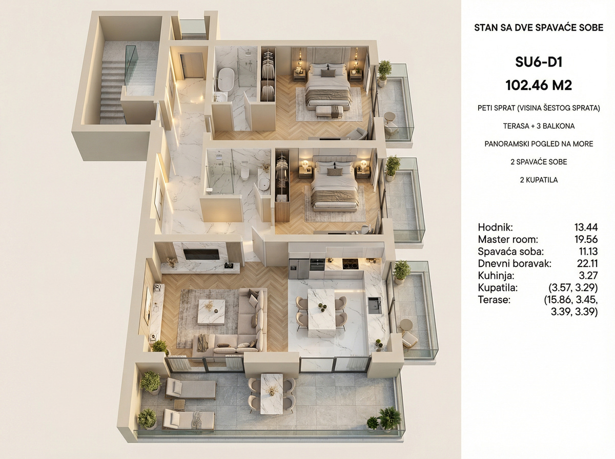 Квартира с 2 спальнями в Дубовице, 102.46 м² 2